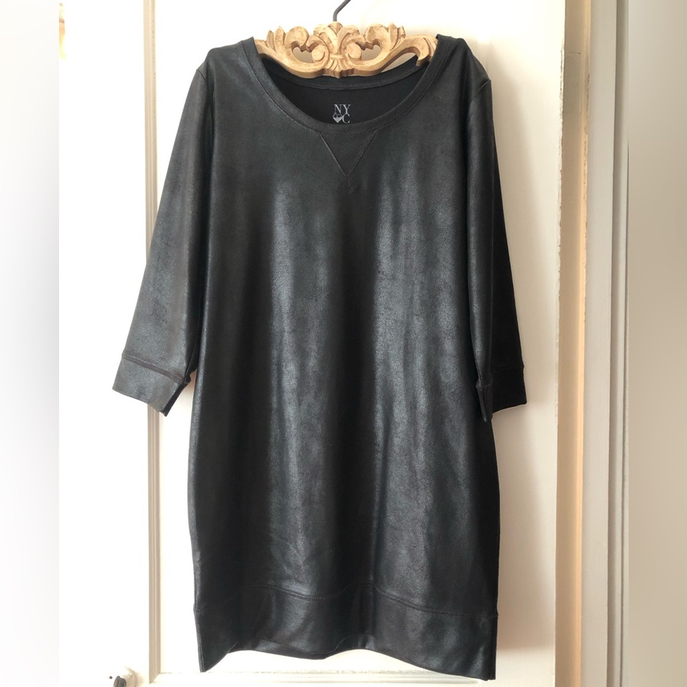 NY & Co NWT Black Pleather Dress